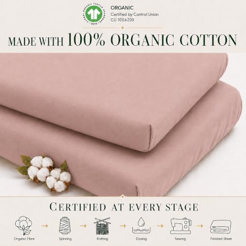 GOTS Organic Large Bedside Bassinet Sheets 35x20 - Image 3