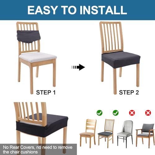 Smiry Waterproof Seat Covers for Dining Room Chairs - Image 5
