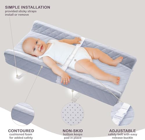 Organic Cotton Covered Contoured Baby Changing Pad | Waterproof Foam Mattress - Image 3
