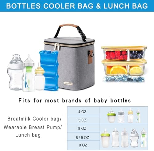 Breastmilk Cooler Bag with Ice Pack Fits 6 Baby Bottles Up to 9 Ounce, Baby - Image 2