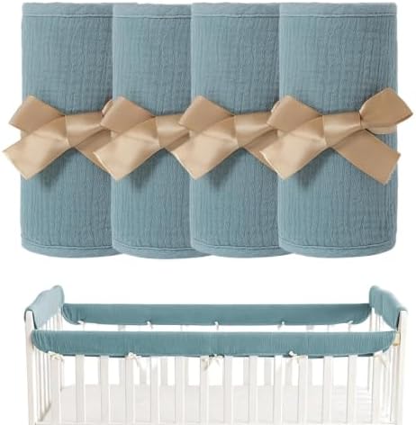 Cot Rail Protector 4 Pack Cotton Gauze Teething Guard by Unknown