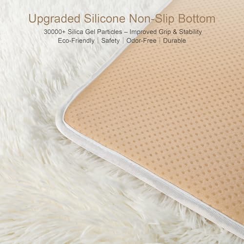 KICHOWUA 5x8 Thick Cream White Fluffy Shag Rug - Image 4
