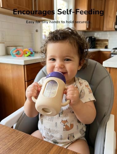 2-Pack Silicone Sleeves for New Lansinoh & Pigeon Glass Baby Bottle 8 oz - Image 3