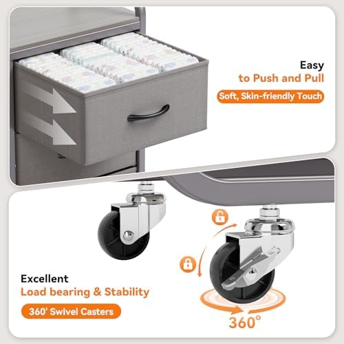 KINGRACK Baby Diaper Caddy Organizer and Storage Cart - Image 5