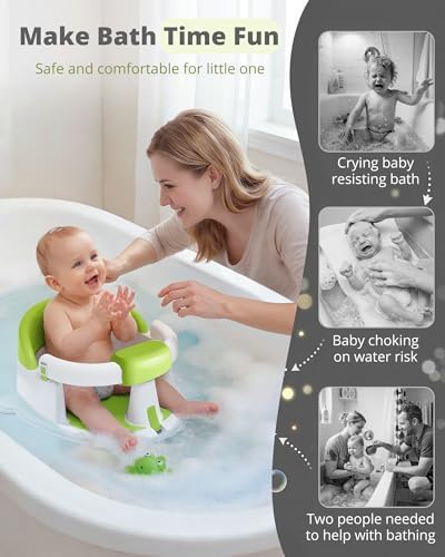 ONTHEWEI Baby Bath Seats for Babies Sitting Up, Non-Slip Baby Bathtub - Image 5
