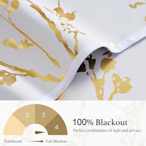 NICETOWN White Blackout Floral Kitchen Valances - Image 4