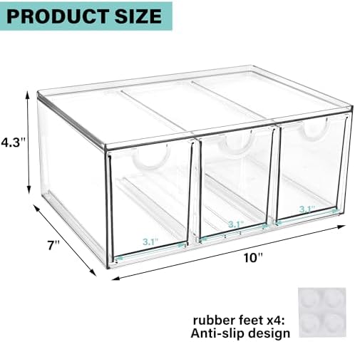 Prsildan Acrylic Makeup Organizer Stackable Storage Drawers - Image 3