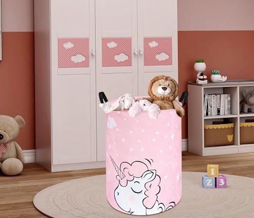 Round Laundry Basket Storage Bins Nursery Hamper Gift Baskets - Image 6
