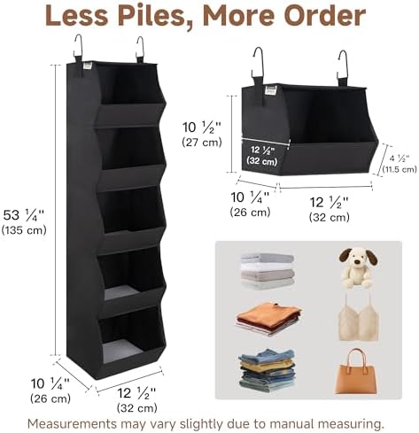 StorageWorks Basics Hanging Closet Organizer, Foldable Storage Organizer - Image 3