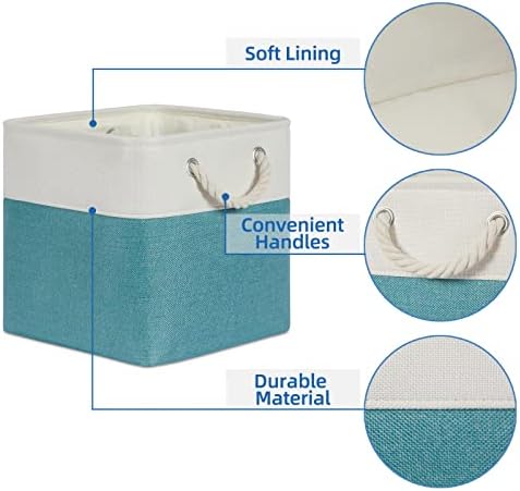 Temary Cubes Storage Baskets 11 Inch Cube Storage Bins 4 Pack Fabric Baskets - Image 4
