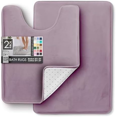 Clara Clark Bathroom Rugs, Velvet Memory Foam Bath Mat, Non-Slip Bath Rugs - Image 3