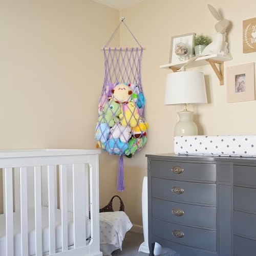 68 Inch Stuffed Animal Storage Net Corner Stuffy Hammock - Image 2
