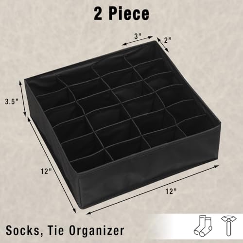 Simple Houseware 2 Pack Closet Sock Organizer, 24 Cell - Image 2