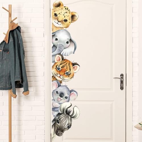 clothmile Watercolor Jungle Animal Wall Decal, PVC Sticker Decor by clothmile