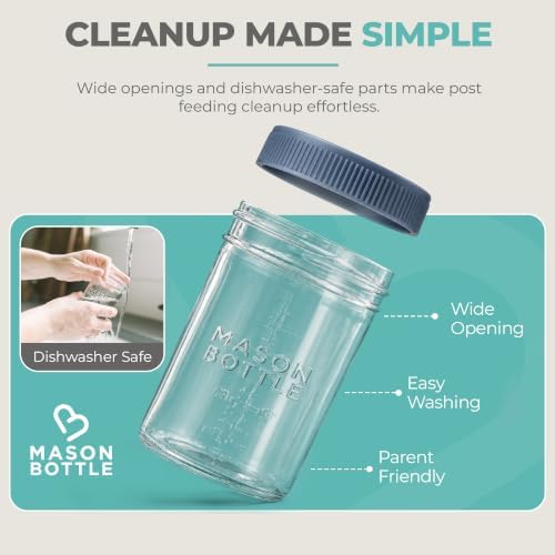 Mason Bottle Glass Breastmilk Storage Jar Set - Image 5