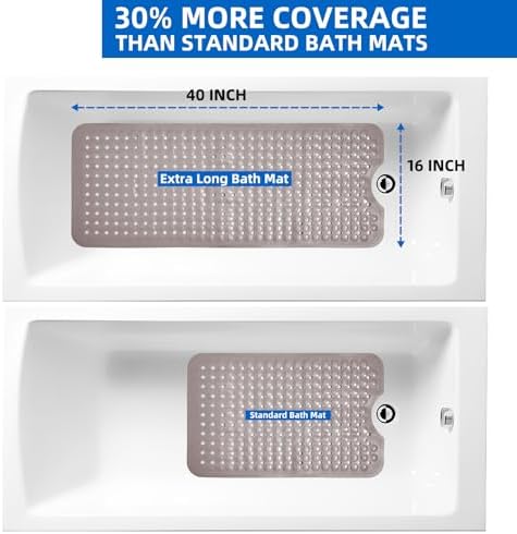 MOONFLY Shower and Bathtub Mat, 40x16 Inches - Image 6