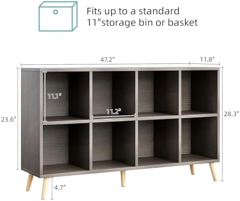 8-Cube Bookshelf 2 Tier Retro Bookcase - Image 3
