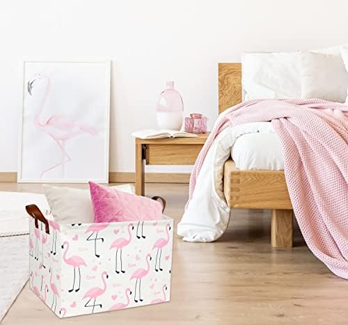 Flamingo Pink Basket Nursery Storage Basket Rectangular Cute Pattern Storage - Image 2