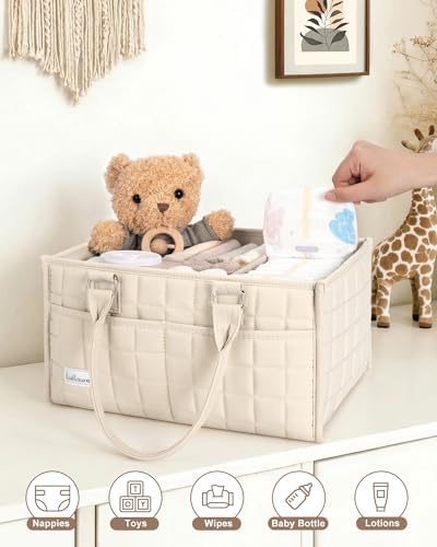 Baby Diaper Caddy Organizer, Portable Nursery Storage Basket - Image 6