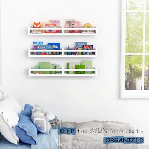 Harwaya Large Nursery Book Shelves Wall Mounted - Image 6