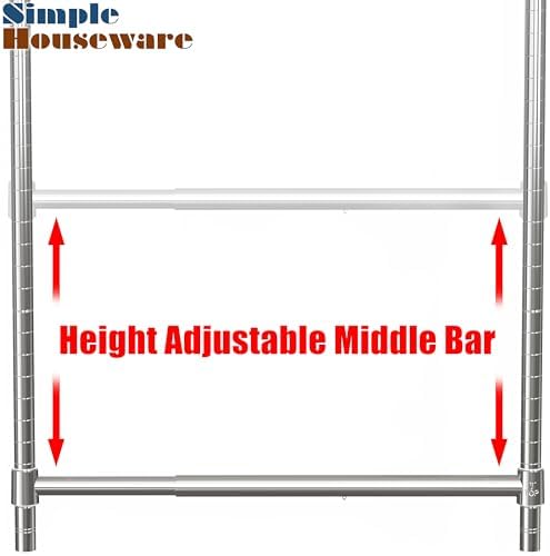 Simple Houseware Adjustable Closet Hanging Rod, Chrome - Image 5