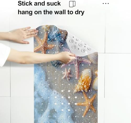 LNOND Summer Beach Bathtub Mat Non Slip, 40 X 16 Inch Tub Mat - Image 5