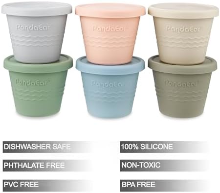 PandaEar 6 Pack Silicone Baby Food Storage Containers -Leakproof & Airtight - Image 2