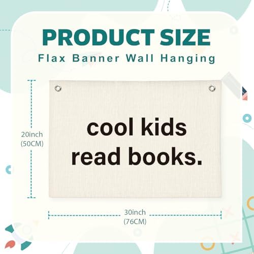 Lacama Cool Kids Read Books Banner, Reading Corner Decor - Image 7