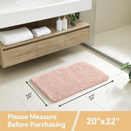 Polyester Bathroom Rug 20"x32" Dusty Pink, Non-Slip Soft Bath Mat - Image 2