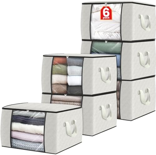 Fab totes 6 Pack Storage Bags for Clothes Blanket Storage Bins by Fabtotes