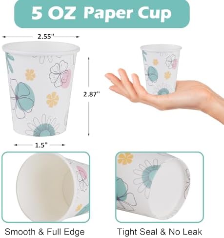 Lamosi 300 Pack 5 oz Paper Cups, Disposable Small Bathroom Water Cups - Image 2