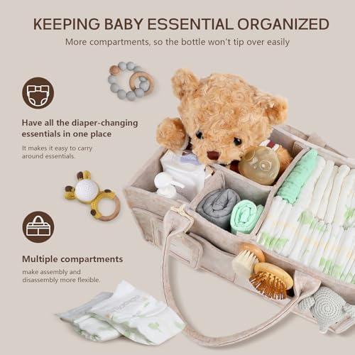 GEMII 2PCS Diaper Caddy Organizer, Large Baby Caddy Organizer - Image 3