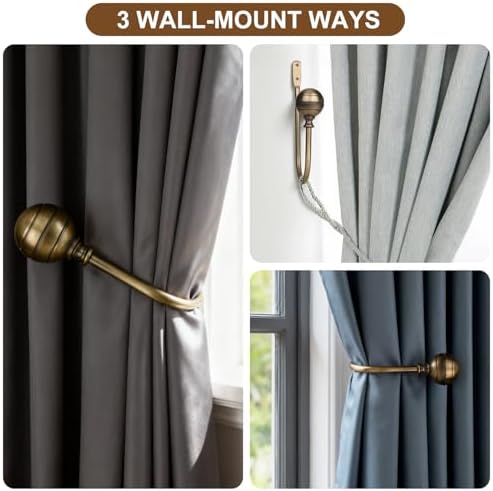 Large Curtain Holdbacks, Antique Brass - Image 6