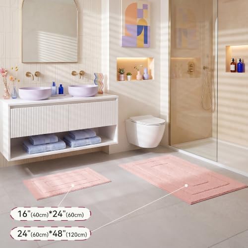 GRANNY SAYS Pink Bathroom Runner Rug 24" x 48", Soft Microfiber Bath Mat - Image 5
