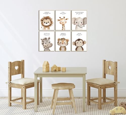 6Pcs Nursery Bible Verse Animal Wall Art Cute Woodland Animals Christian - Image 2