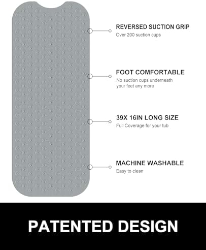 OTHWAY Bathtub Mat Non Slip, 39X16 inch Bath Mat - Image 4
