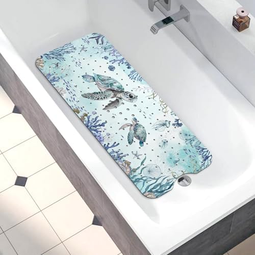 Bathtub Mat Non Slip, Turtle Extra Long Bath tub Mat Shower Floor Mat - Image 5