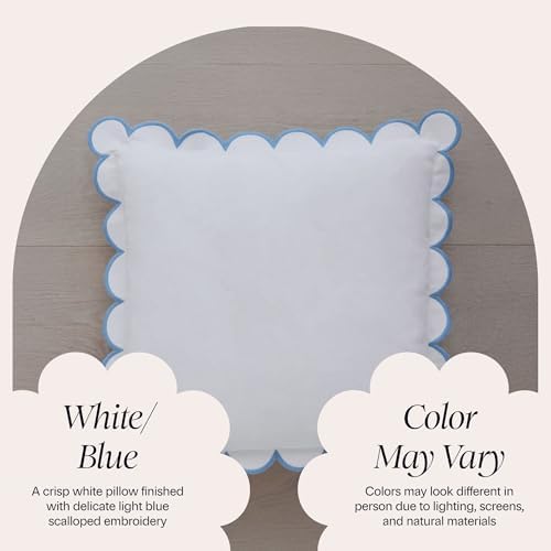 BEBE BASK Scalloped Pillow Cover Set of 2, 100% Cotton - Image 5