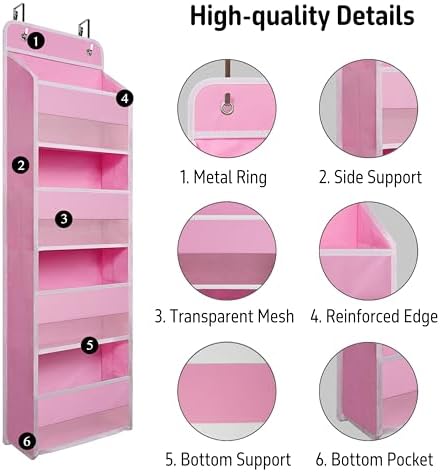 Giraffe Creation Compact Pink Over Door Organizer - Image 4
