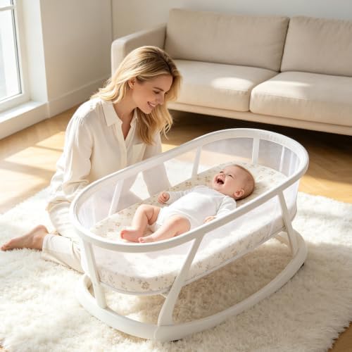 Organic Baby Bassinet Sheets Soft 2 Pack 33”x17” Fitted Mattress Pad Cover - Image 2