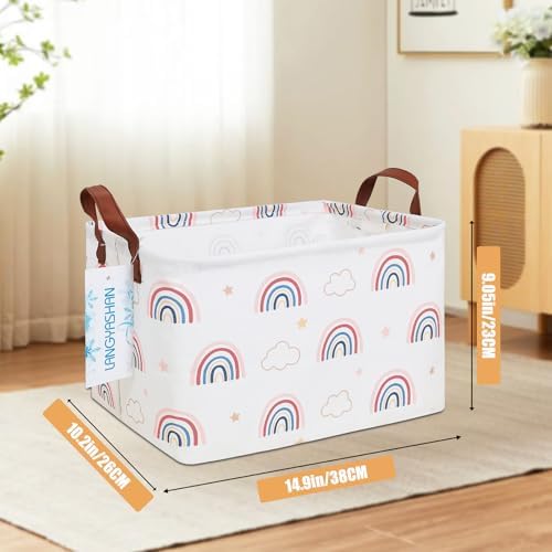 Rectangular Collapsible Cloud Rainbow Storage Basket Nursery Organizer - Image 2