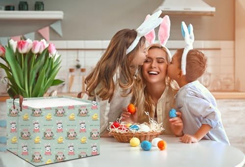 Rectangle Green Easter Basket Empty, Easter Gift Bakset - Image 3
