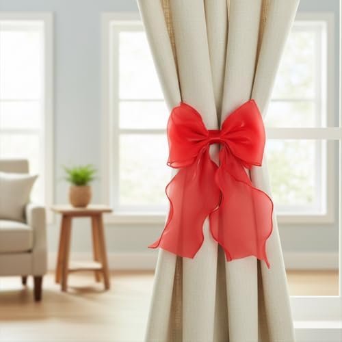 2 Pack French Lace Bow Curtain Tiebacks - Image 7
