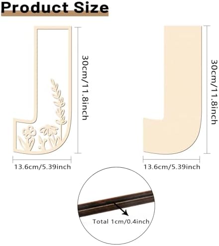 Layered 12 Inch Large Wooden Letters J - Image 2