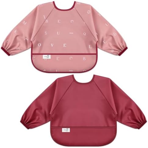 Long Sleeve Baby Bib, Waterproof Fabric, Catch-All Pocket, Baby Smock Bib by Unknown