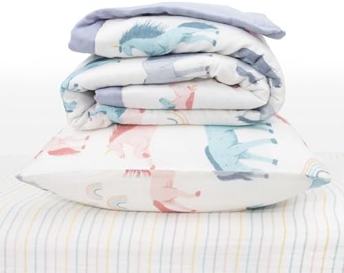 Little Unicorn Toddler Bedding 3-Piece Set | Includes Comforter, Crib Sheet & - Image 2