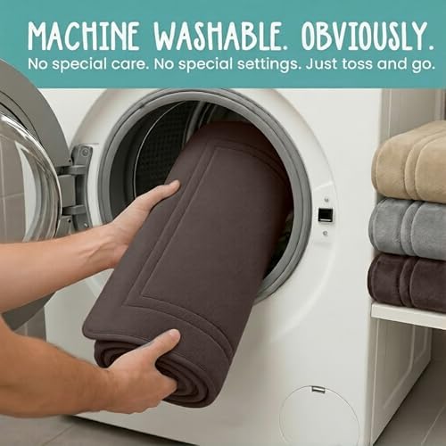 ITSOFT Memory Foam Bath Mat 24x16, Non Slip, Machine Washable, Quick Dry & - Image 5