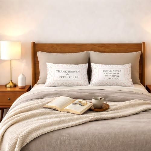 Thank Heaven for Little Girls Pillow Covers 12x20 Set of 2, Baby Girl Nursery - Image 3