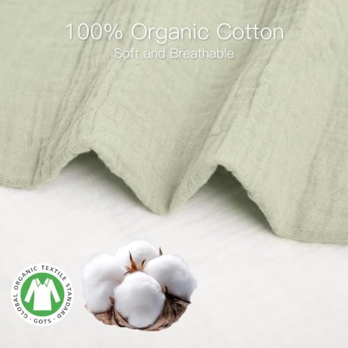 Organic Baby Bassinet Sheets Soft 2 Pack 33”x17” Fitted Mattress Pad Cover - Image 4