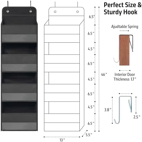 Giraffe Creation Compact Black Over Door Organizer - Image 3